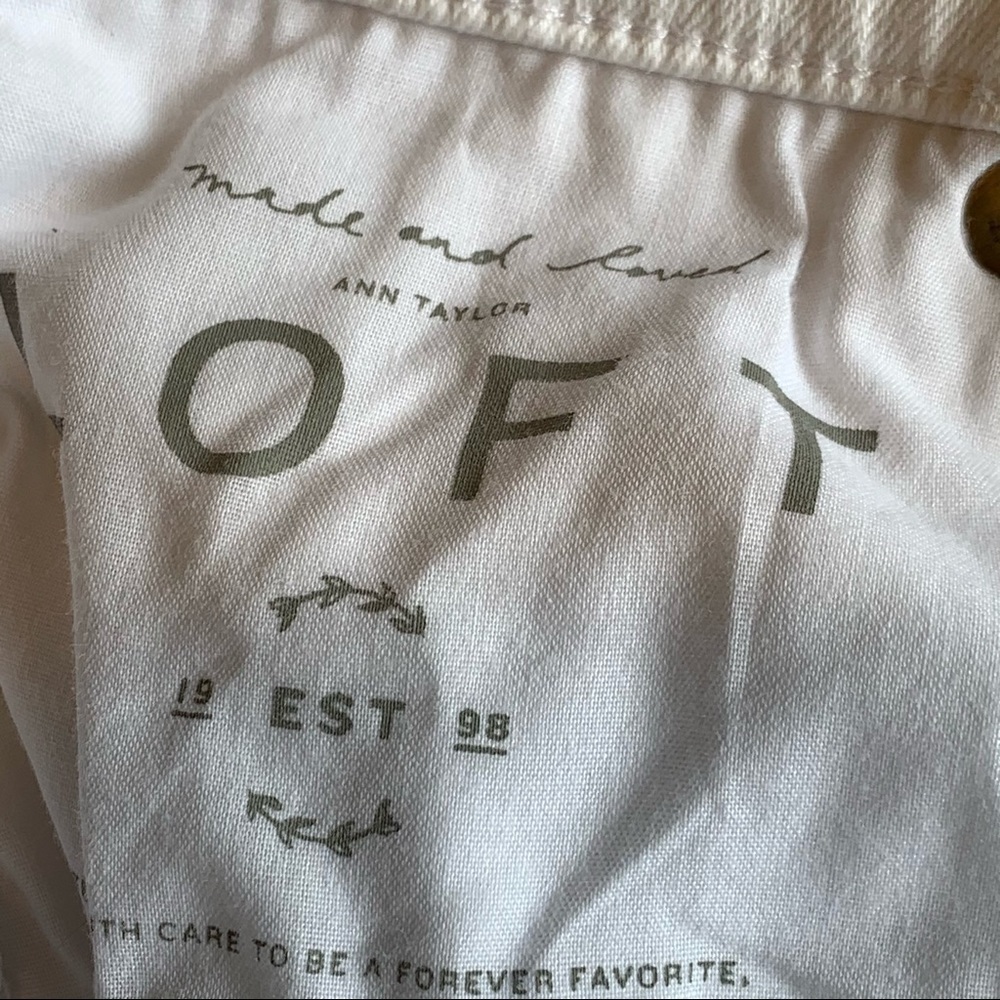 LOFT white straight leg jeans by Ann Taylor like new - Picture 7 of 12